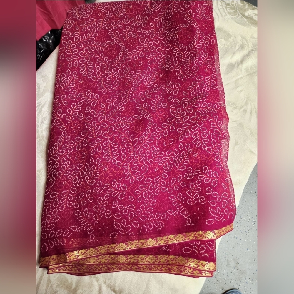 Indian hot pink saree